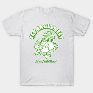 Retro Football Mascot Fly Eagles Fly T-Shirt